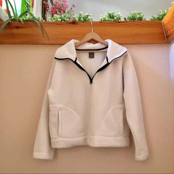 Joe Fresh - Semi Cropped Sherpa Half Zip